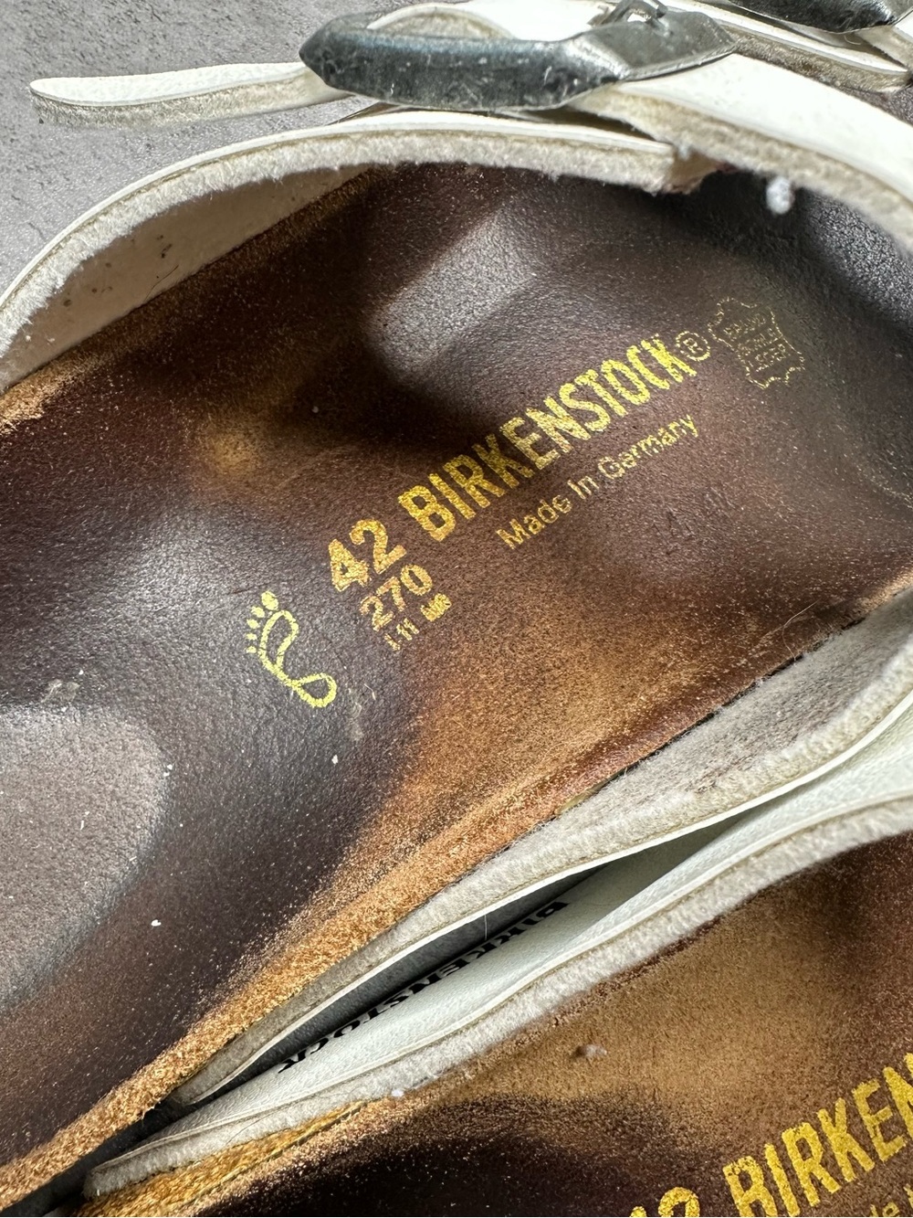 Birkenstock Arizona White Birko-Flor Double Strap Sandals EU 42 US 11 - Picture 2 of 6